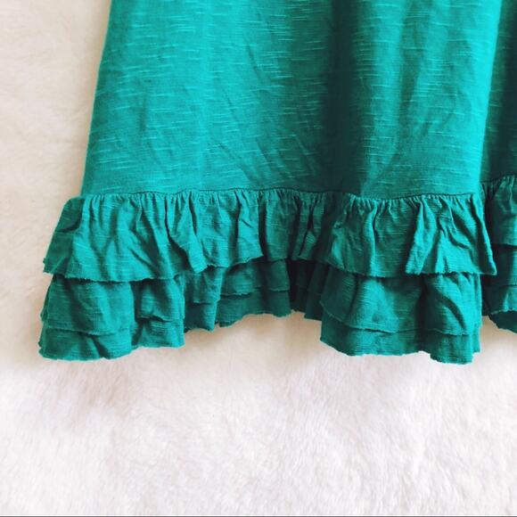 Soprano Green Sleeveless Bottom Ruffled Top - Picture 5 of 6